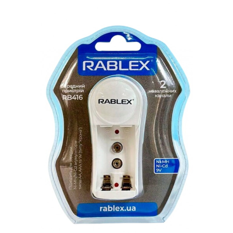 Зарядний пристрій Rablex RB416 на 2 AA/AAA R3/R6 1.2V/ 1 Крона 9V