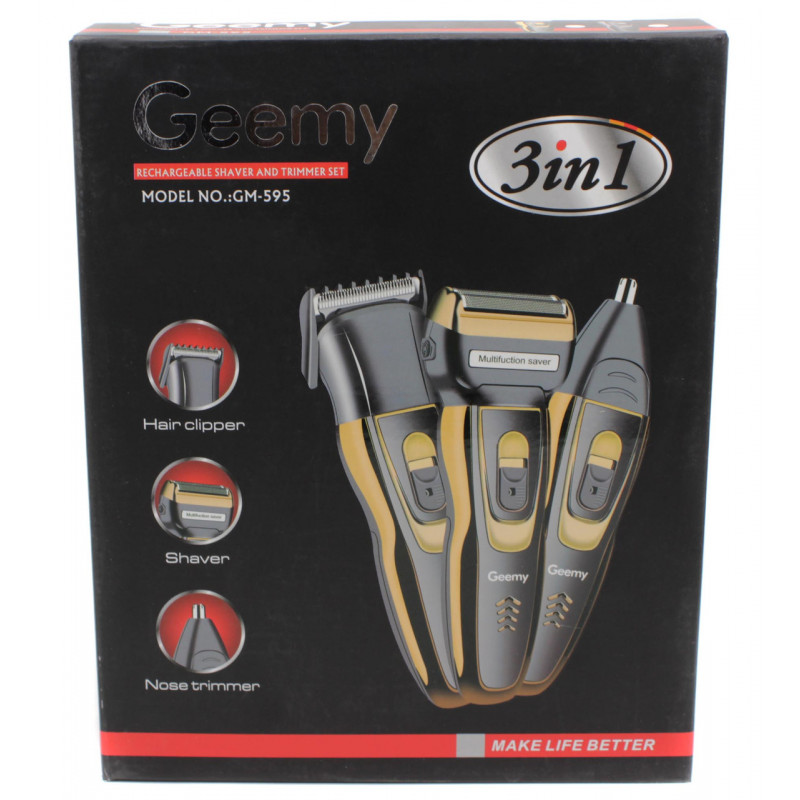 Система Geemy 3в1 (бритва, машинка, триммер) GM-595