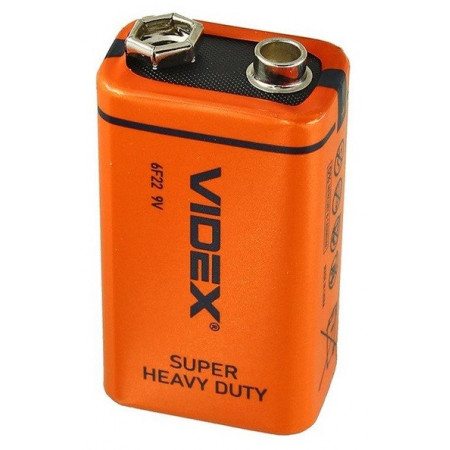 Батарейка Videx Крона 6F22 / 9V / сольова