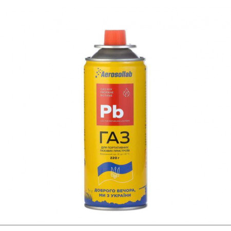 Газ для горелки / кемпинга Aerosollab Pb GAS MIX Пропан бутан / 220г / -30 до +40