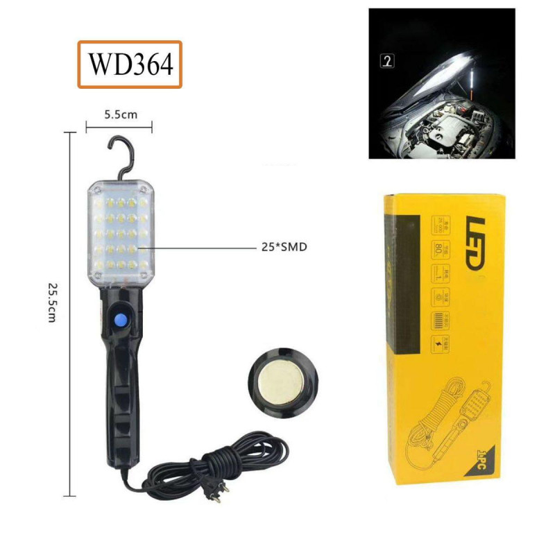 Светодиодная переносная лампа с удлинителем 25LED - 9 метров / BL-9025 / 7609 /WD364