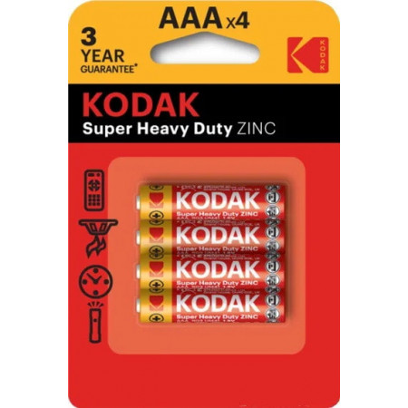 Батарейка KODAK Super Heavy Duty R3/AAA соляна Блістер 4шт