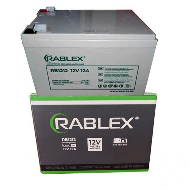 Аккумуляторная батарея Rablex 12V 12Ah (RB1212), свинцово-кислотная (SLA)