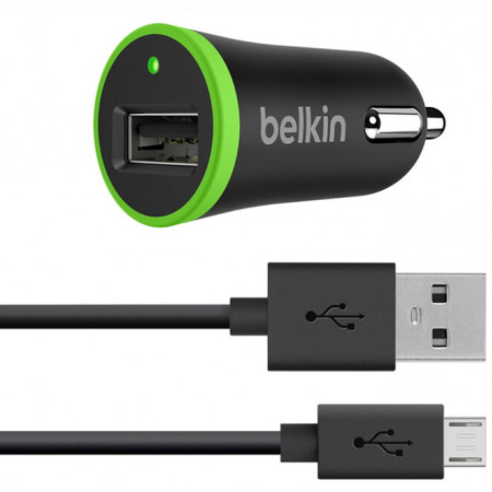 Автомобильное зарядное устройство USB x 1 belkin, 10 WATT, 1.2м кабель MicroUSB