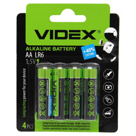 Батарейка Videx LR6/AA ALKALINE Блистер