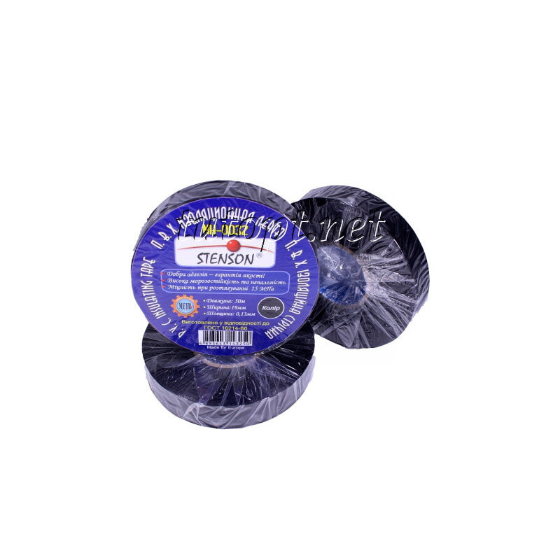 Изолента STENSON стенсон 50м черная, MH-0032