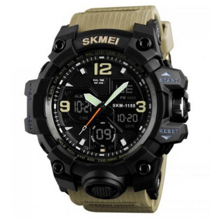 Часы наручные SKMEI 1155BKH, KHAKI, 9734