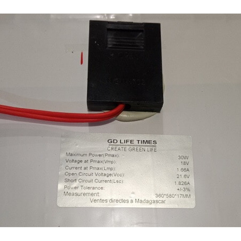 Сонячна панель SOLAR PANEL 18V30W розм. 360х580х17 мм