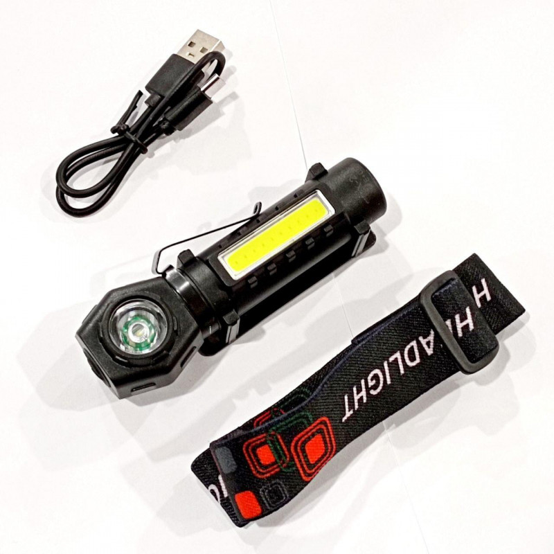 Налобный фонарь KX-212-XPE, 5SMD, Li-Ion аккум., Waterproof, ЗУ microUSB