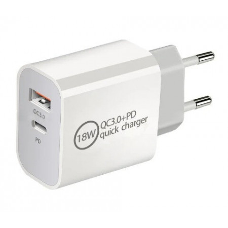 СЗУ Сетевое зарядное устройство USB x 1 PD x 1 A113 QC3.0 20W