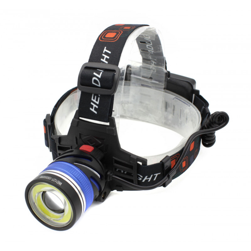 Налобный фонарь PL127, Акк., T6 LED, Zoom, автомобильная зарядка