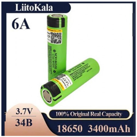 Аккумулятор LiitoKala 18650,  NCR 34B, 3400mAh (без носика)