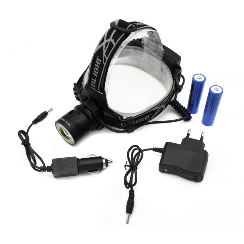 Налобний фонар PL126, Акк., T6 LED, Zoom, автомобільна зарядка