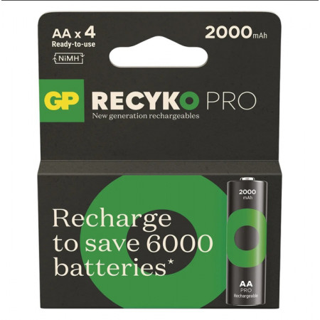 Акумулятор GP Recyko Pro 2000mAh Eco, Ni-MH AA, 1.2V, 2.4A, LSD70-5, коробка 4 шт.