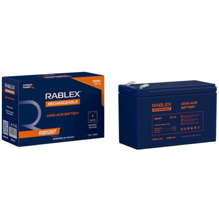 Аккумуляторная батарея Rablex 12V 7Ah (RB1207), свинцово-кислотная (SLA)