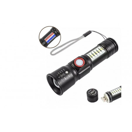 Ручний ліхтар SY-1903C-P50+SMD+RGB, Li-Ion акум. ЗУ USB, зум