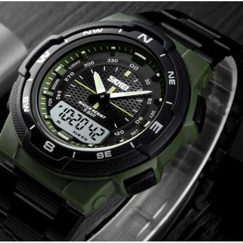 Часы наручные SKMEI 1370AG, ARMY GREEN, 10242