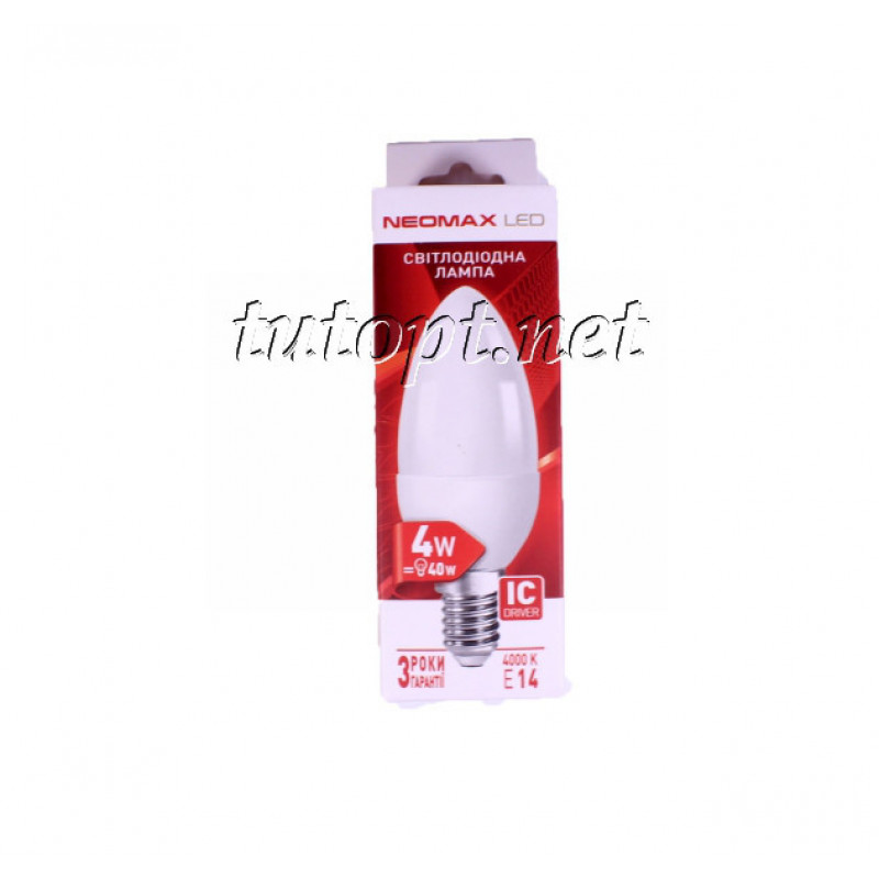 Светодиодная LED лампочка neomax 4W NX6C E14 4000K (Свечка)