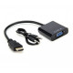 Адаптер перехідник HDMI на VGA + AUX конвертер активний процесор