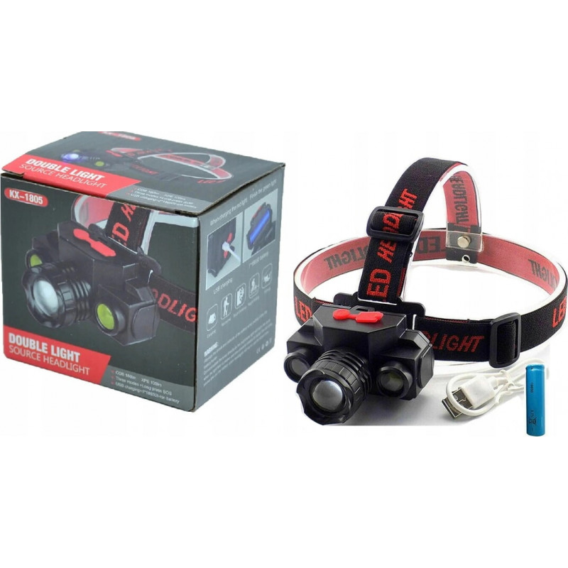 Налобный фонарь Bailong BL-1805, аккумулятор 18650, micro USB, 8016