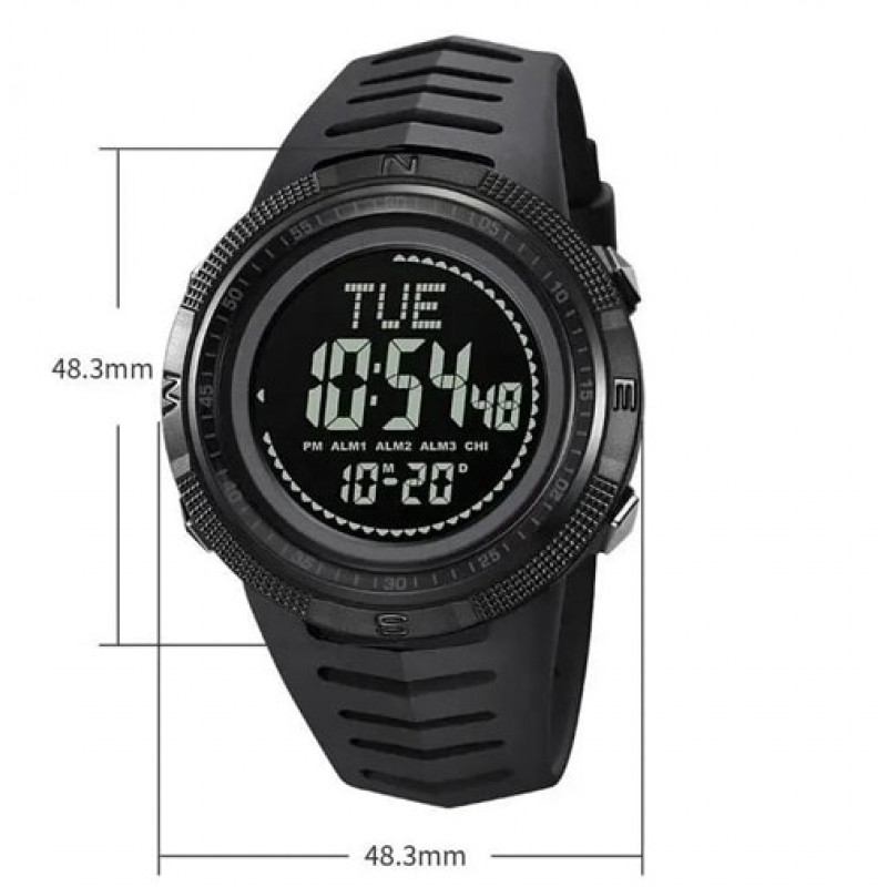 Часы наручные SKMEI 2147BKBK, BLACK-BLACK, Compass, 10321