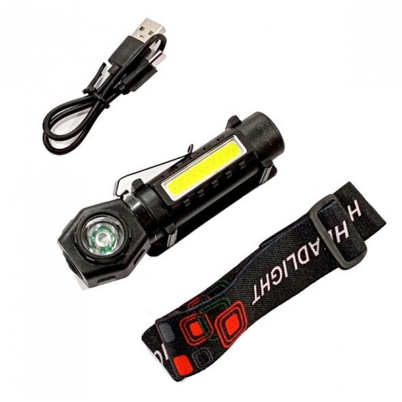 Налобный фонарь KX-212-XPE, 5SMD, Li-Ion аккум., Waterproof, ЗУ microUSB