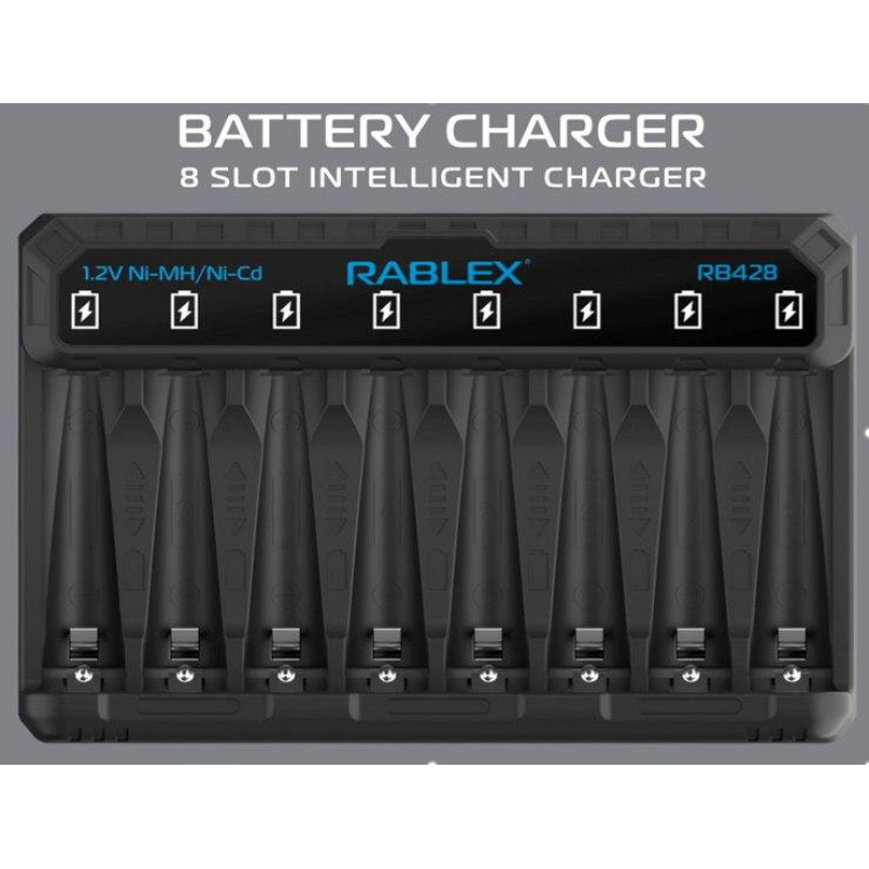 Зарядний пристрій Rablex RB428 на 8 AA/AAA R3/R6 1.2V