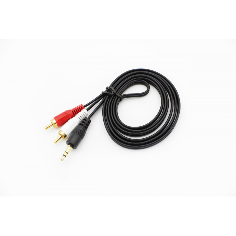 Аудио видео кабель AV 3.5 Jack (тюльпан 2), 1.5 m (в пакете)