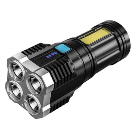 Ручной фонарь X509, S03-4LED+COB, Li-Ion аккум, ЗУ micro USB
