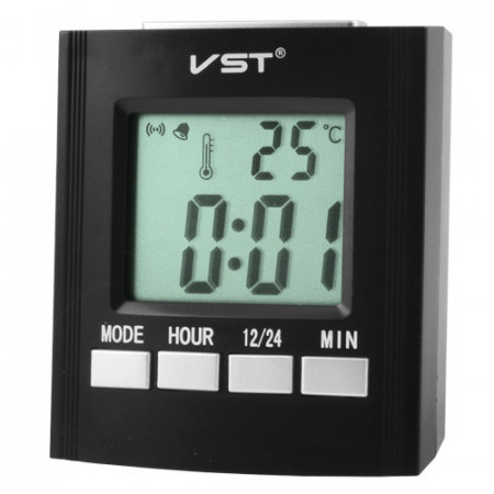 Часы электронные VST-7027C + Температура на батарейках, голосовые 2R6/AA