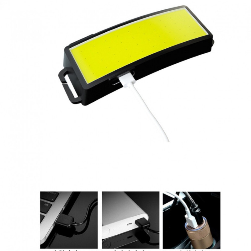 Налобный фонарь Bailong BL-F007, WD163, COB, USB, 8130