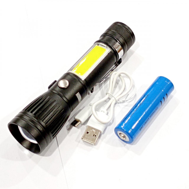 Ручной фонарь Police RB224, Li-ion 18650, T6+COB, Zoom/ ЗУ USB