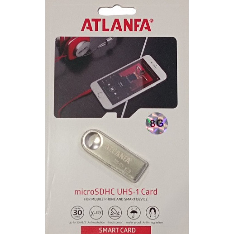 Флешка Atlanfa 8GB AT-U3. Гарантия 1 год