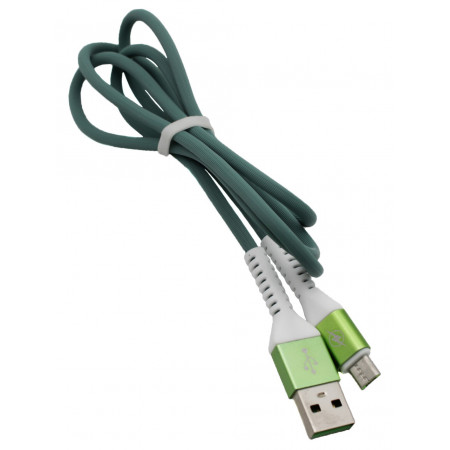Кабель USB тканевый цветной 1м microUSB