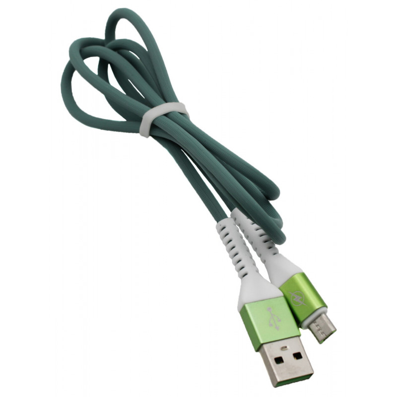 Кабель USB тканевый цветной 1м microUSB