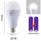 Лампа кемпинг в цоколь E27, 20W, 2x18650, AC/DC, 8440