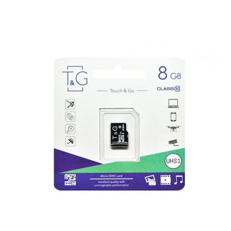 Карта памяти microSDHC T&G (UHS-1) 8GBSD  class 10 (без адаптром) (Гарантия 3года)