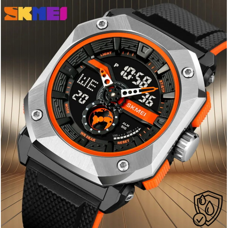 Часы наручные SKMEI 2272BKOG,BLACK-ORANGE, 10656