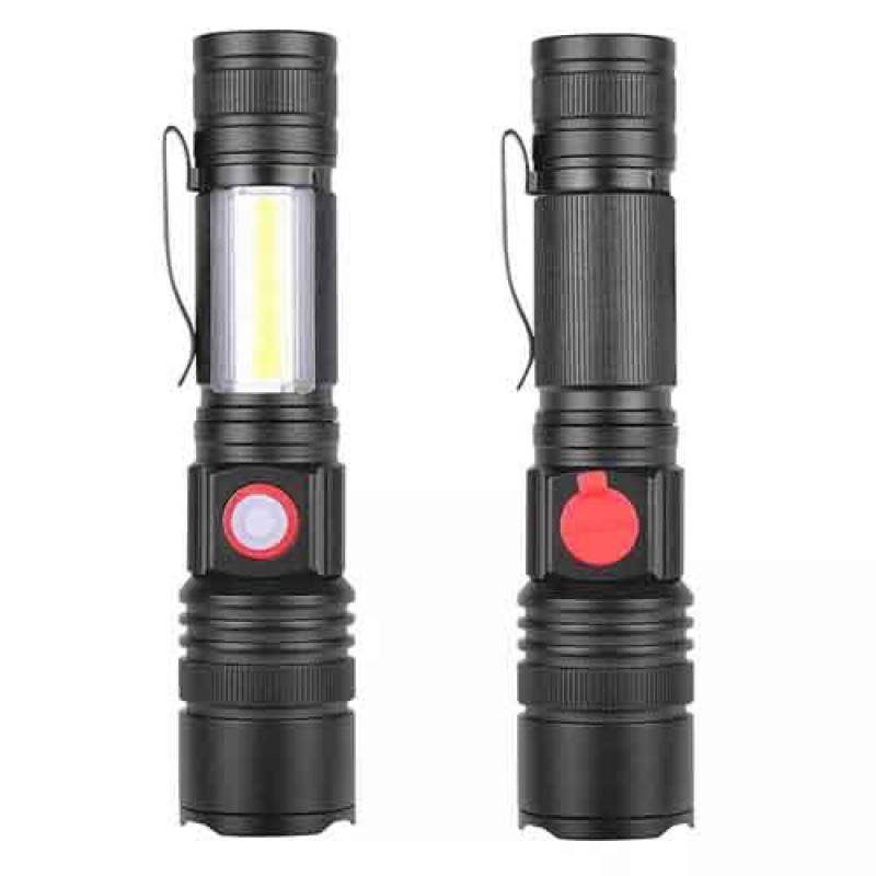 Ручний ліхтар BL-502-T6+COB, ЗУ microUSB, 1x18650, зум,