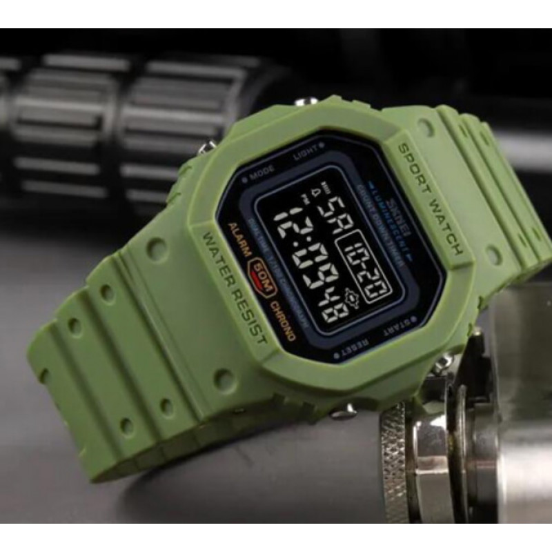Часы наручные SKMEI 1628AGBK, ARMY GREEN-BLACK, 10254