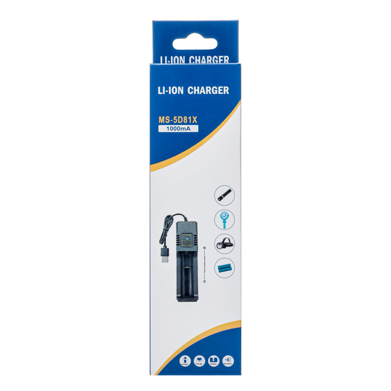 Зарядное устройство для аккумуляторов 1x18650 и др./ от USB / Li-ion Charger MS-5D81X,