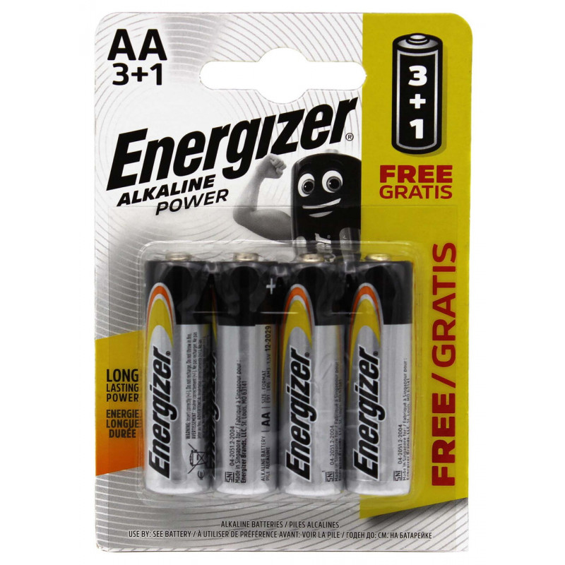 Батарейка Energizer LR6/AA Alkaline / блистр 4шт