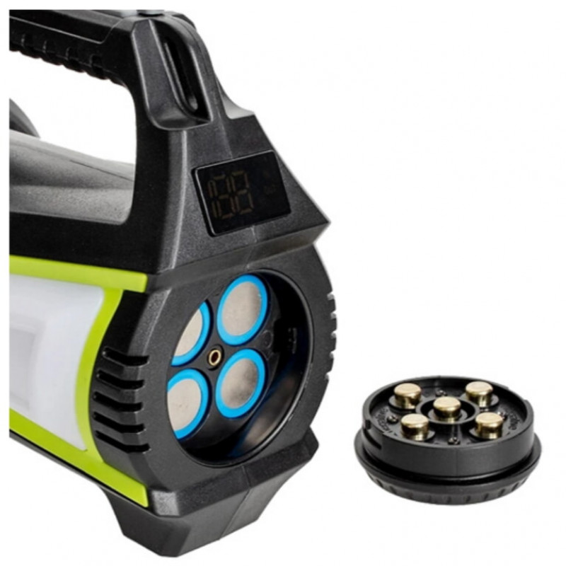 Ручний ліхтар T100A-10W+2COB, Білий, Червоний, Синій, power bank, 4x18650, ЗУ Type-C