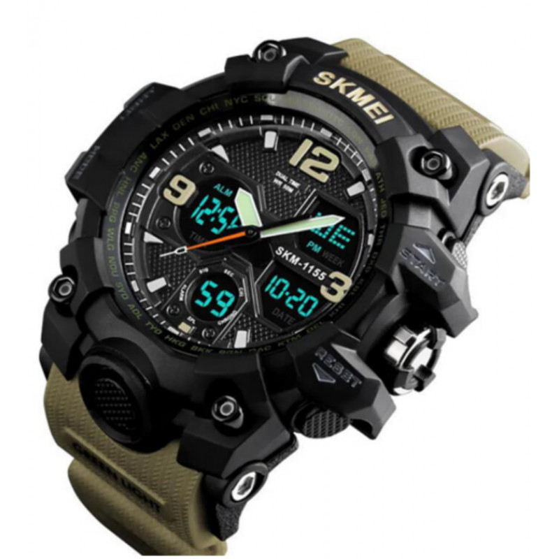 Часы наручные SKMEI 1155BKH, KHAKI, 9734