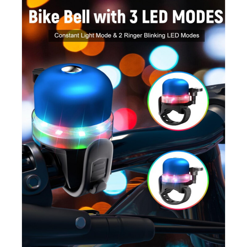 Велосипедный звонок PL-B19R X-56 акамуляторний + RGB LED + Type-C + водонепроницаемый