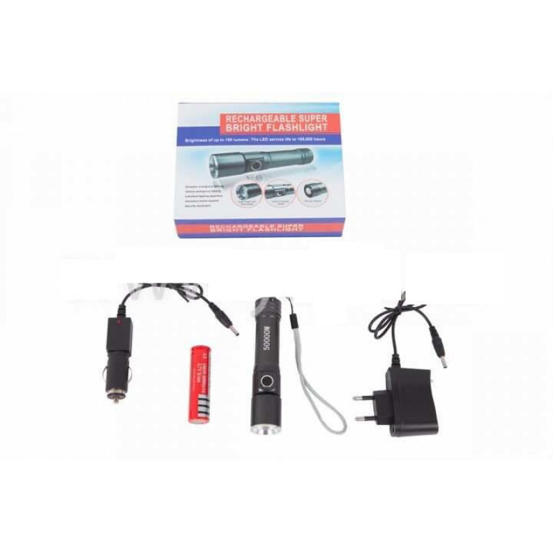 Ручной фонарь Police RB213, T6 LED, zoom, 18650