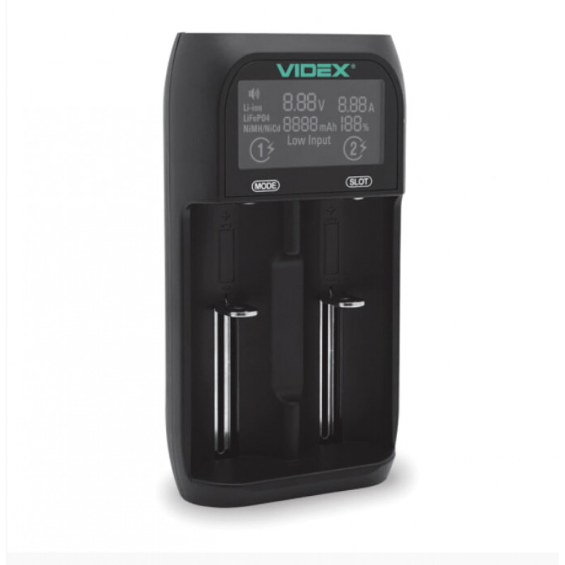 Зарядний пристрій 2x18650 і ін. / від USB / Videx UT201