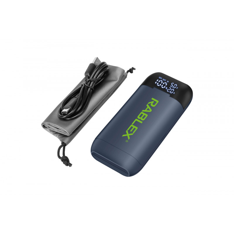 Зарядний пристрій Rablex RB410 з функцією Power Bank / 18650 / екран / type-c
