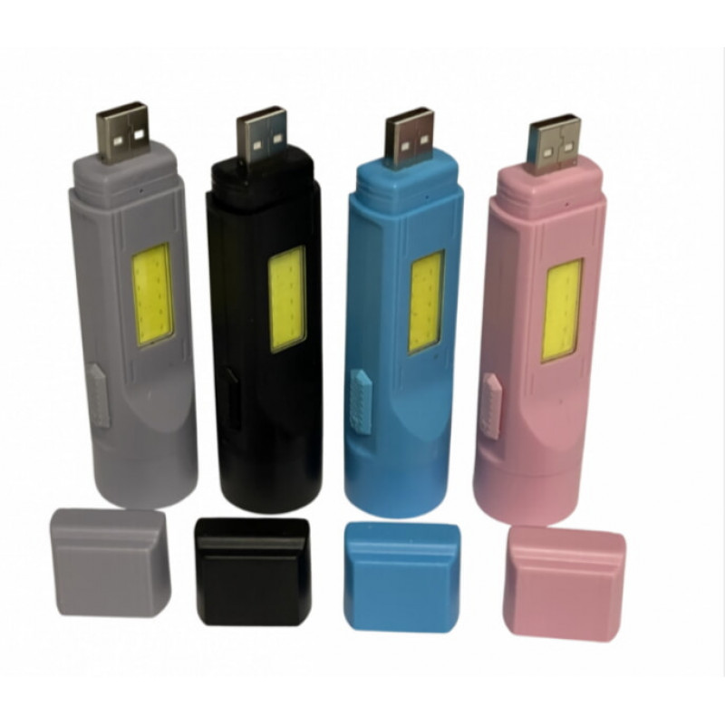 Ручний ліхтар PL-099, LED+COB, USB, акум.