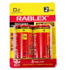 Батарейка Rablex LR20/D2/2шт/TURBO / Алкалінова / БЛИСТЕР